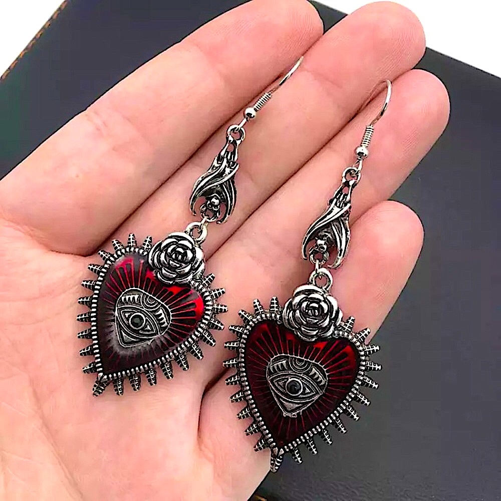Occult blood rose🦇dangle earrings